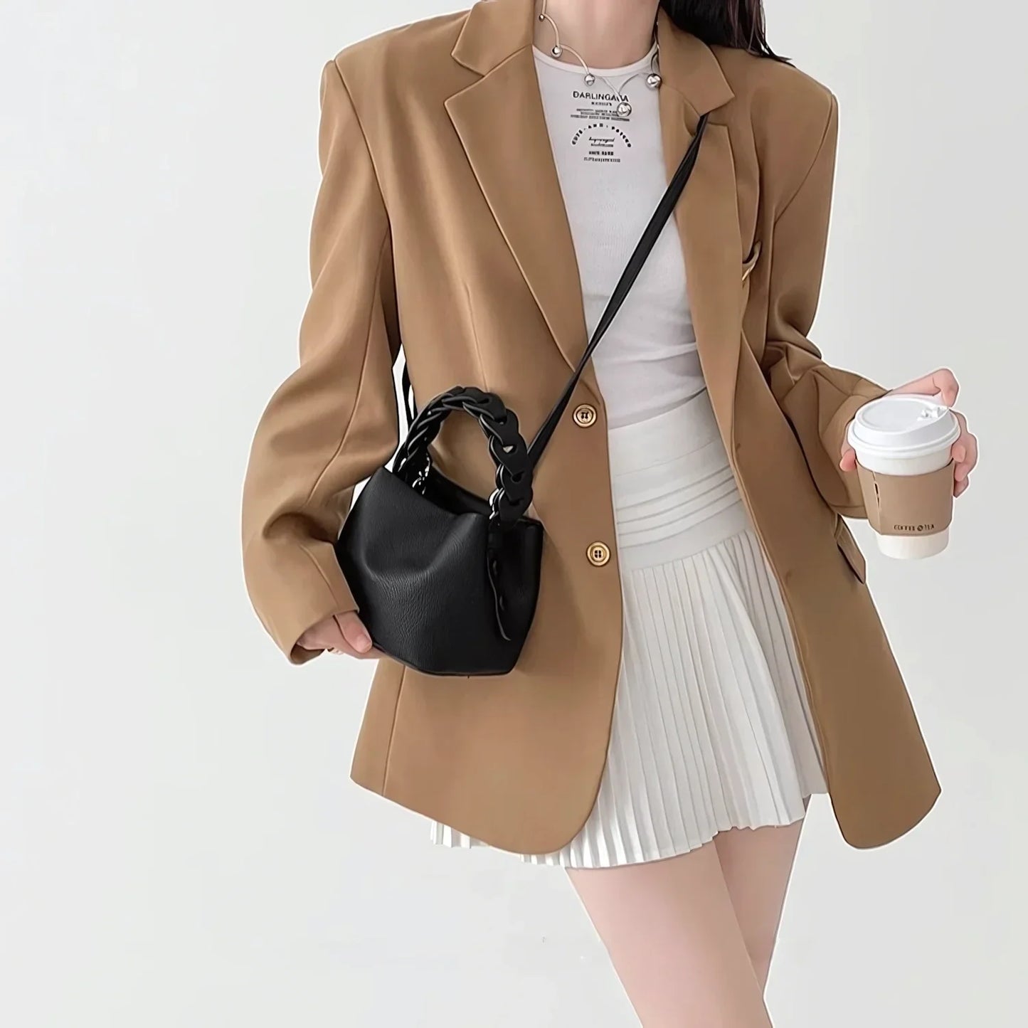 Whisper Soft - Braided Bucket Bag for Effortless Grace