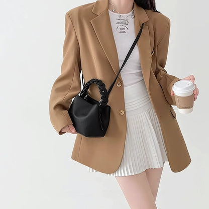 Whisper Soft - Braided Bucket Bag for Effortless Grace