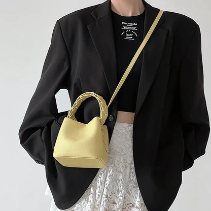 Whisper Soft - Braided Bucket Bag for Effortless Grace