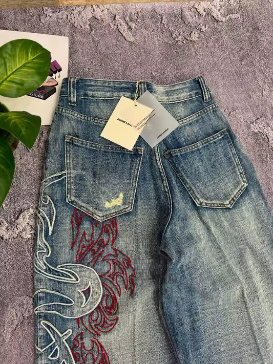 Y2K Fire Denim Jeans